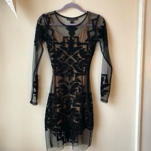For Love and Lemons Azteca mesh mini dress